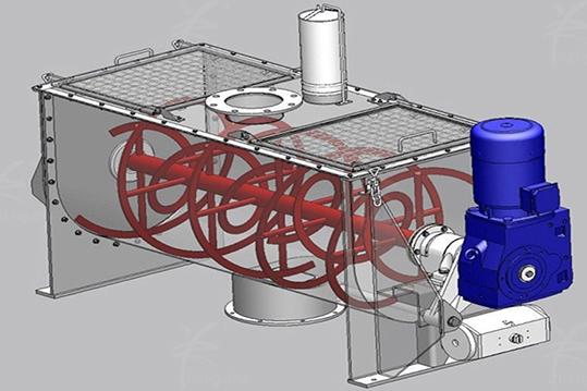 电池级单水氢氧化锂专用钛材卧式螺带混​合机｜江苏博鸿混合设备